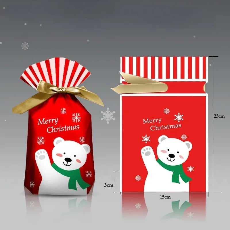 イベント・クリスマス装飾｜ビニール製 クリスマス柄ギフト用バッグ(5個入)