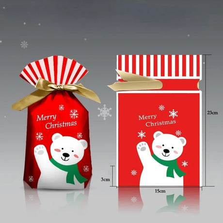 イベント・クリスマス装飾｜ビニール製 クリスマス柄ギフト用バッグ(5個入)