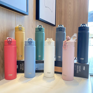 |イベント・ノベルティ用品 | ストロー付ステンレス魔法瓶 | 600/750ml