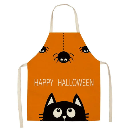 イベント・ハロウィングッズ｜ハロウィン柄プリントエプロ(大人用／子ども用)