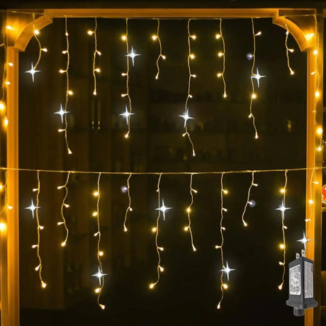 【イベント・クリスマス装飾】LEDつらら型  屋外用カーテンライト(幅4M～32M）
