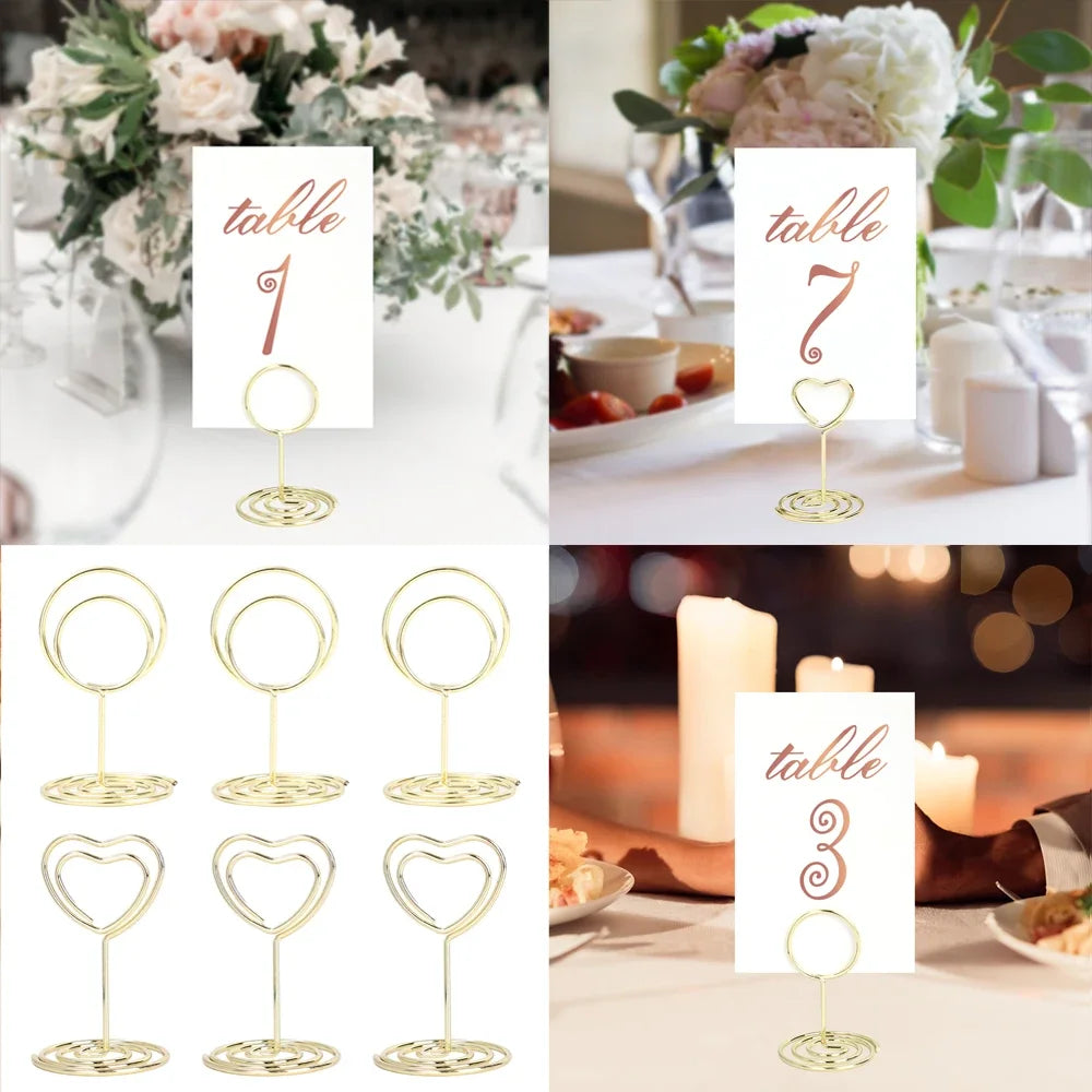 イベント・結婚式装飾｜金属製プレースカードホルダー ハート＆丸型