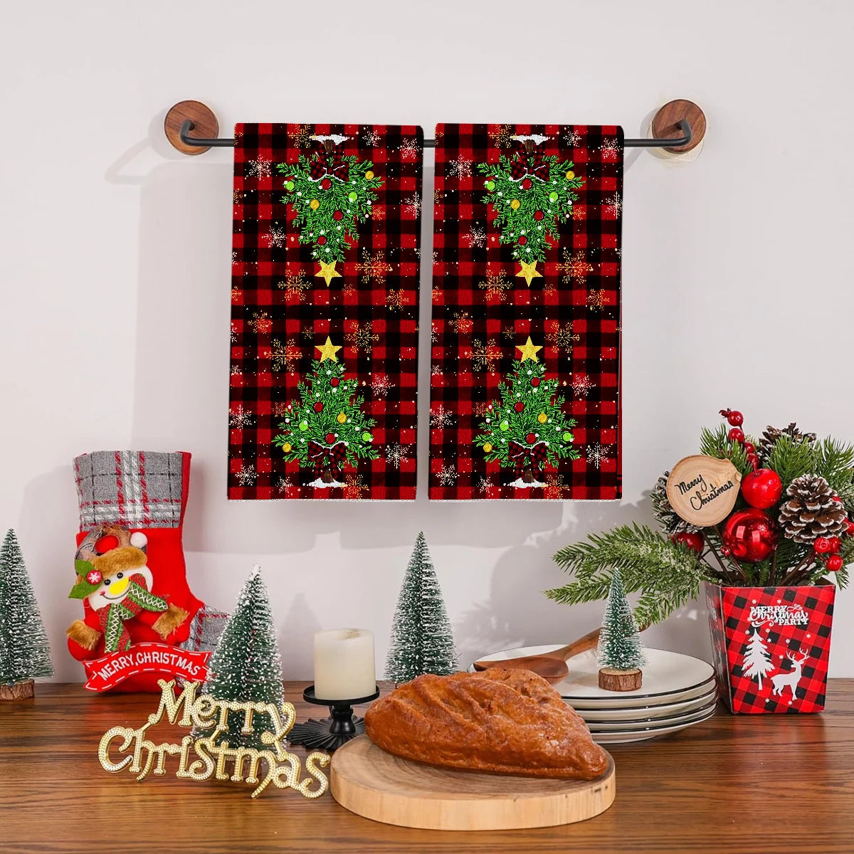 イベント・クリスマスグッズ｜クリスマス柄キッチンタオルセット(1枚/２枚)