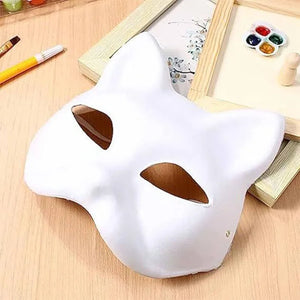 イベント装飾・ハロウィングッズ｜ペイントにぴったり！猫型お面(3/5pcs)