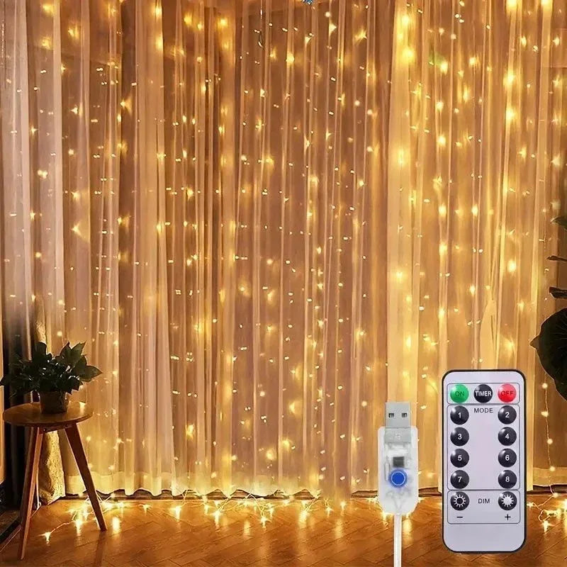 イベント・クリスマス装飾｜LEDカーテンライト USB接続(幅3M/6M)