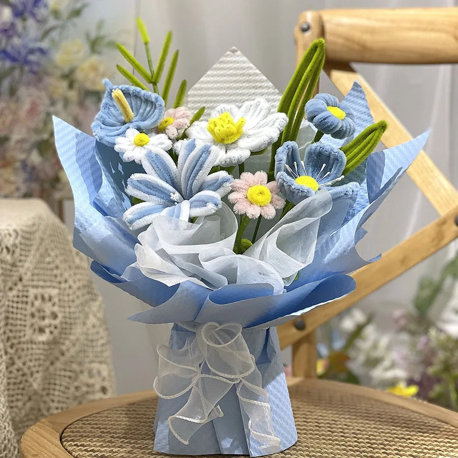 高品質ツイストベルベットフラワーブーケ