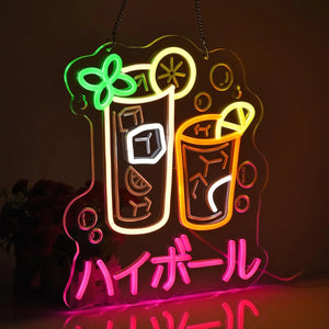 和風LEDネオンサイン(ネオン看板) ドリンク看板 居酒屋やカフェに 和風LEDネオンサイン(ネオン看板) ドリンク看板 居酒屋やカフェに