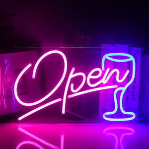 Bar／OPEN／Beer／Cheers／Cacktails　LEDネオンサイン（ネオン看板）
