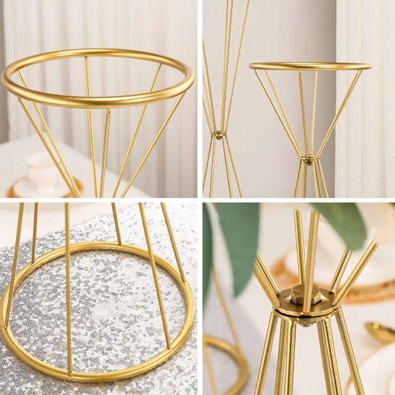 結婚式・インテリア装飾｜ゴールドメタルフラワースタンド 50/68cm