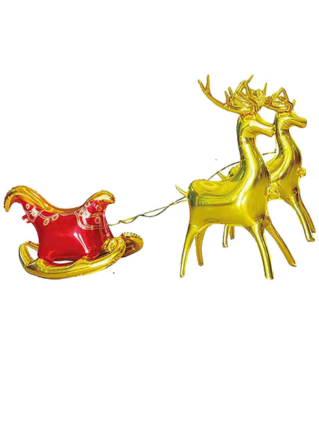 イベント・クリスマス装飾｜ゴールドクリスマスエルクバルーンセット3個