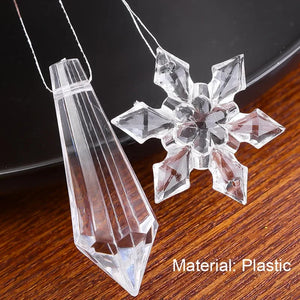 イベント・クリスマス装飾｜クリスタル雪の結晶型オーナメントセット(24個)