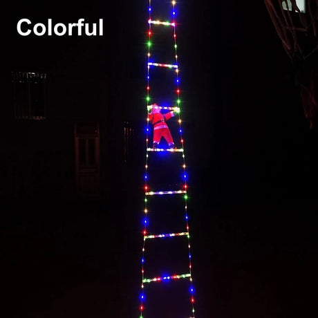 イベント・パーティー装飾｜LEDクリスマス装飾セット はしご＆サンタ(1.7M)