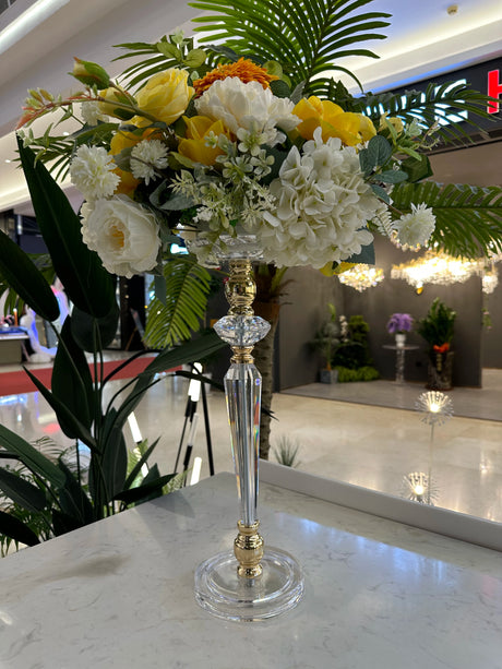 結婚式・インテリア装飾｜高さ48cmアクリル製ゴールド＆シルバー花瓶