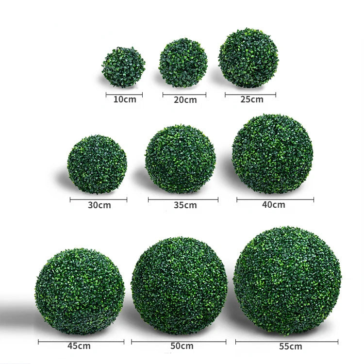 10〜50cmの人工緑の植物の芝生のボール