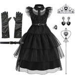 イベント・ハロウィングッズ｜ウエンズデー風プリンセスコスチュームセット（110c～160c）