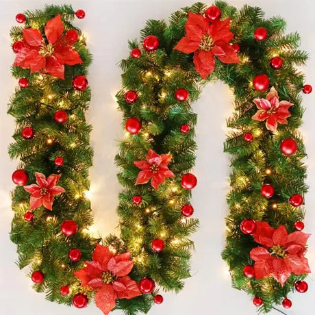 イベント・クリスマス装飾｜LED付き2.7mクリスマスガーランド