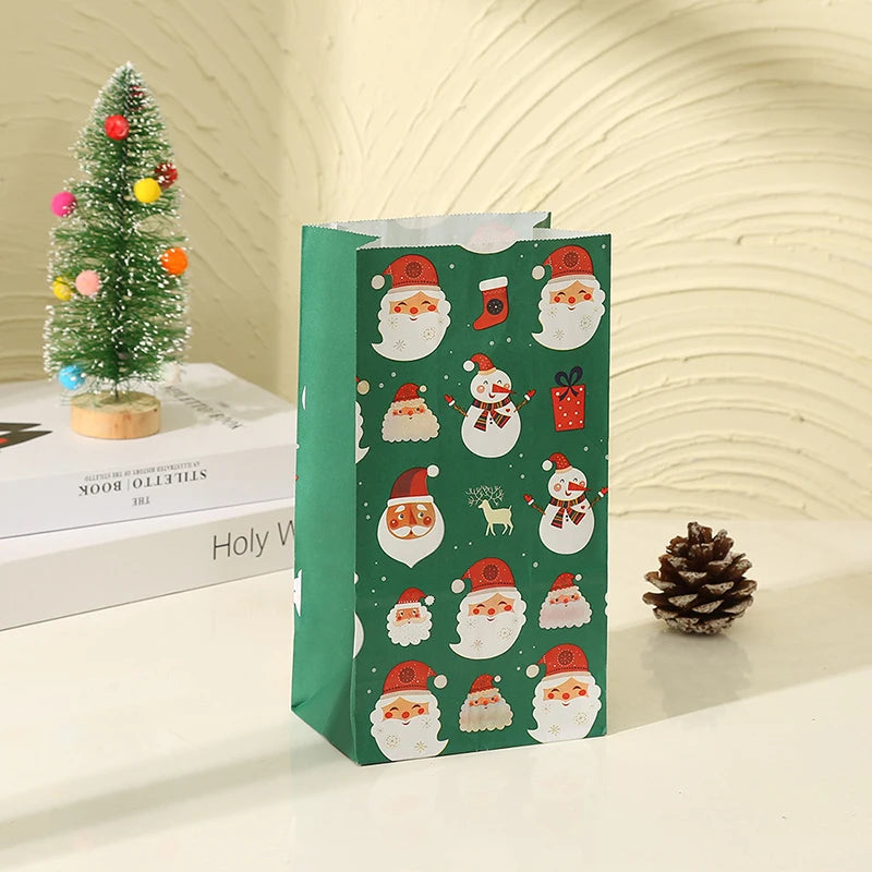 イベント・クリスマス装飾｜クリスマス柄紙製バッグセット(8個)