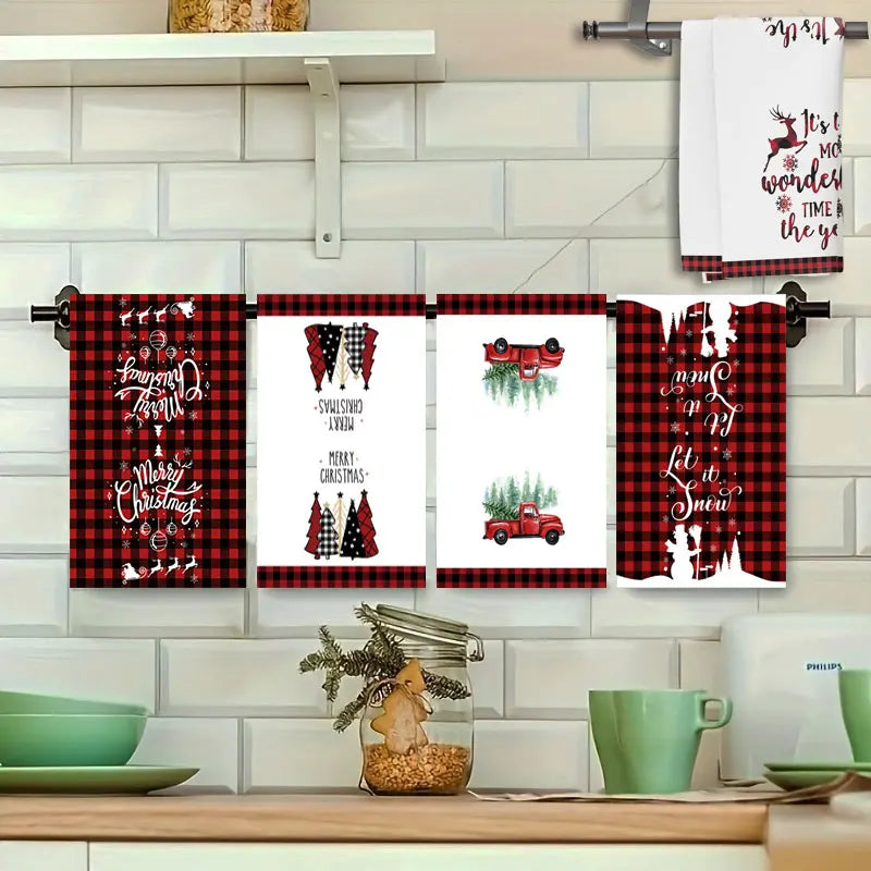 イベント・クリスマス装飾｜クリスマス柄 吸水タオルセット(5枚)