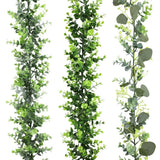 フェイクユーカリラタン人工植物つるグリーン柳の葉シルクアイビー壁掛けガーランドホームウェディングパーティー装飾