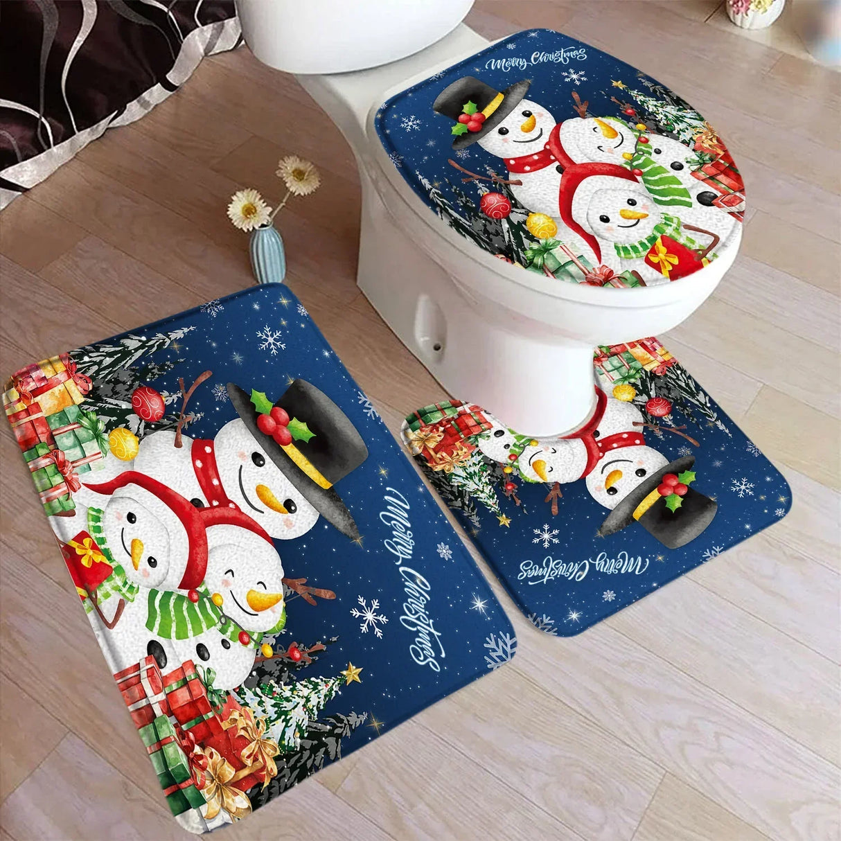 バスマット＆トイレフタカバー＆トイレ用マット（３点セット）