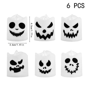 イベント・ハロウィングッズ｜LED ゴーストパンプキンキャンドル 6個セット