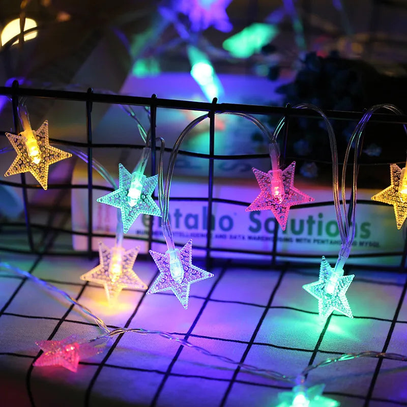イベント・クリスマス装飾｜LEDスターライトストリング 電池式 1.5m/3m