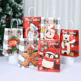 イベント・クリスマス装飾｜紙製サンタ＆雪だるま柄ギフトバッグ(1枚～24枚入)