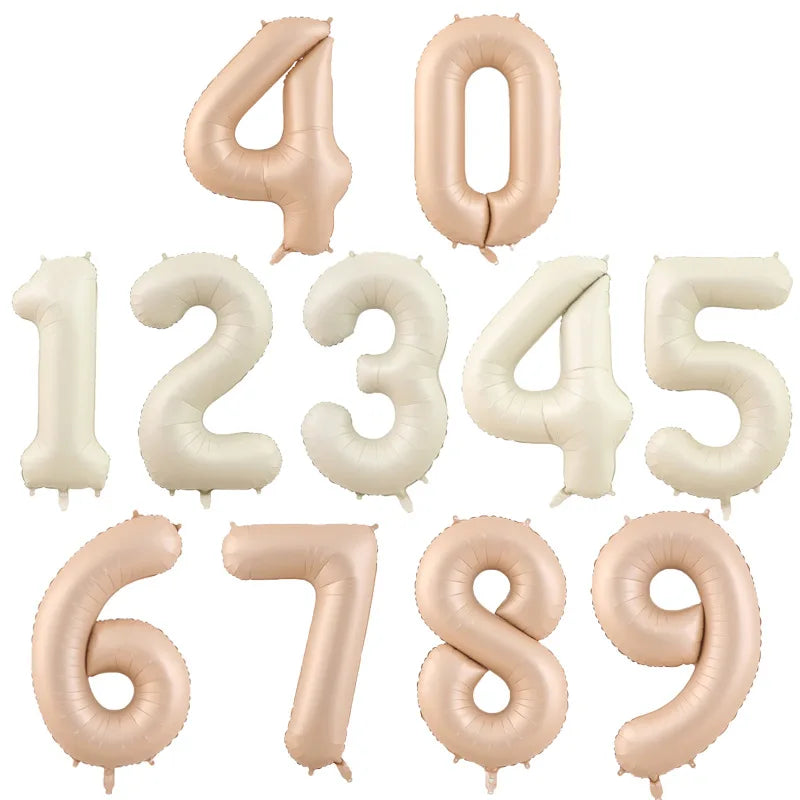 レトロカラー数字バルーン 40インチ