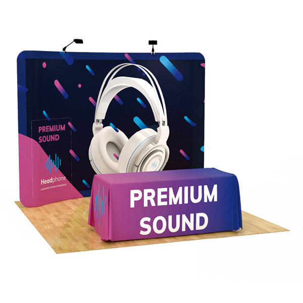 【セット】テンションファブリック バックウォール 幅3m ＋ テーブルクロス