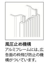アルミLED突出看板 AD-6515T-LED 広告面の枠飛び防止用風圧止め機構