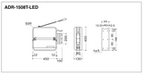角型LED突出看板 ADR-1508T-LED W450 外形寸法・取付寸法図