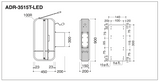 縦型LED突出看板 ADR-3515T-LED W450×H900 外形寸法・取付寸法図