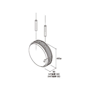 丸型LED吊下げ看板 ADS-4508HT-LED φ450 本体寸法・取付構造図