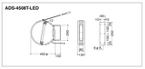 丸型片面LED突出看板 ADS-4508T-LED φ450 外形寸法・取付寸法図
