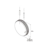 丸型LED吊下げ看板 ADS-6008HT-LED φ600 本体寸法・取付構造図