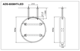 丸型LED吊下げ看板 ADS-6008HT-LED φ600 外形寸法・取付寸法図