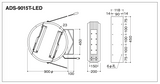 丸型片面LED突出看板 ads-9015kt-led-3 φ900 外形寸法・取付寸法図