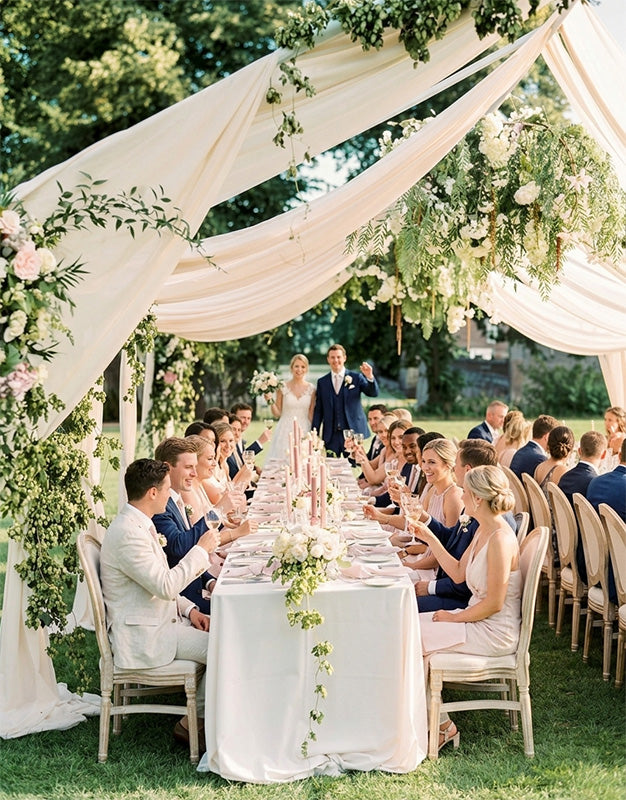 ウェディング用シフォンカーテン天井ドレープ