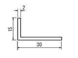 壁面取付アングル 2×15×30mm L4000mm 10本セット 断面寸法図｜誉PRINTING