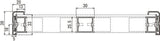 ビルボード E60KK 屋外大型壁面看板用フレームの断面寸法図｜誉PRINTING