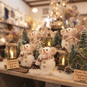 【クリスマス・イベント装飾】光る雪だるま スノーマンオーナメント
