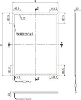 LED内照パネル FE934 壁面取付穴・LED配置寸法図｜誉PRINTING