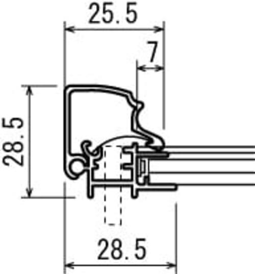 LED内照パネル FE933 フレーム断面寸法図｜誉PRINTING