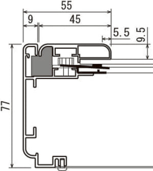 屋外用LED内照パネル FE9240 フレーム断面寸法図｜誉PRINTING