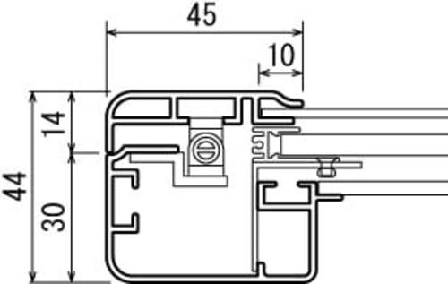 LED内照パネル FE949 44mm薄型フレーム断面寸法図｜誉PRINTING