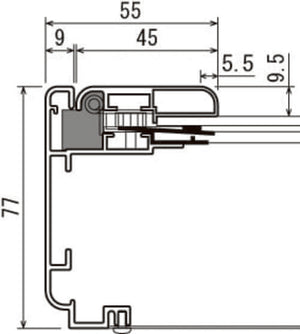 屋外用LED内照パネル FE99240 フレーム断面図 77mm厚｜誉PRINTING