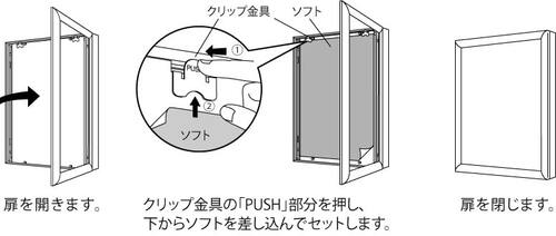 LED内照パネル FE9990 扉式フレームのポスターセット方法｜誉PRINTING