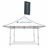 ワイドルーフテント LED対応 4.3×4.3m フラッグ付き設置イメージ｜誉PRINTING