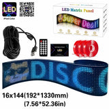LED電光掲示板 巻いて収納できるロング｜16×144・約133cm幅 フレキシブルデジタルサイネージ