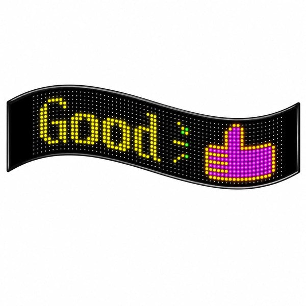 LED看板 スマホで流れる文字 横長｜16×64・約37cm幅 フレキシブルデジタルサイネージ